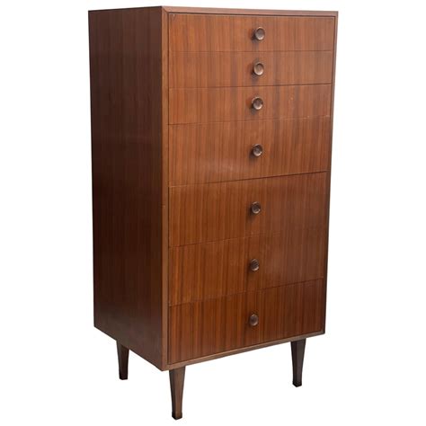 Mid 20th Century Walnut Seven Drawer Tallboy Dresser Lingerie Chest For Sale At 1stDibs