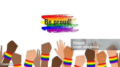 Lgbtq Banner With Symbols Celebrating Pride Month Stock Illustration