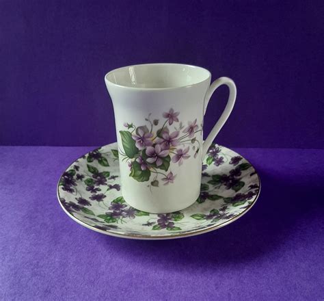 Vintage Violets Demitasse Cup And Saucer Mismatched Pieces Zeller Crest