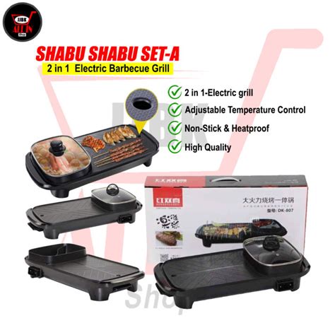 IN Samgyupsal Grill Pan Set Korean Grill Electric Pot Grill Pan Electric BBQ Grill Hot Pot