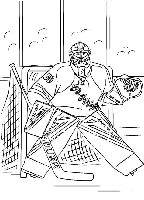 Nhl Goalie On Goal Coloring Book To Print And Online