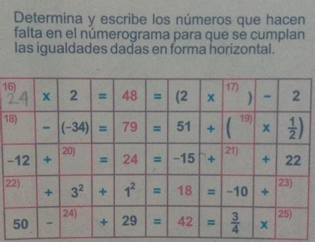 Solved Determina y escribe los números que hacen falta en el