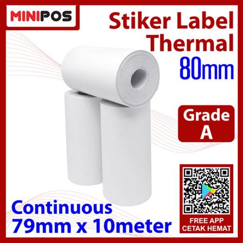 Jual Kertas Sticker Thermal Label Resi Pengiriman Olshop 80mm X 10