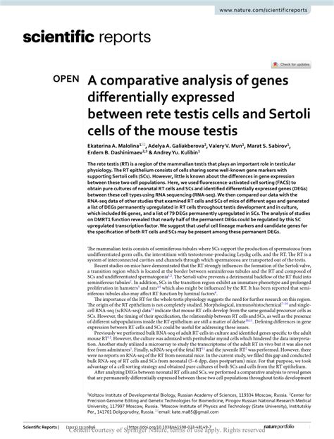 PDF A Comparative Analysis Of Genes Differentially Expressed Between