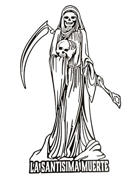 Santa Muerte Outline Poster 1824 Etsy