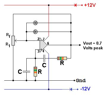 50hz Sine Wave Oscillator Circuit Diagram