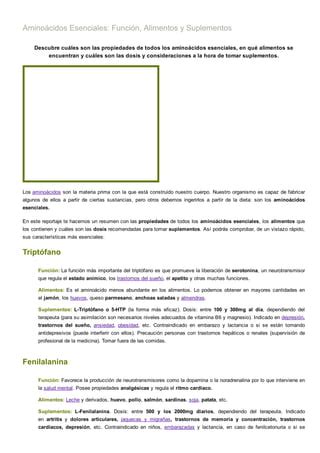 Amino Cidos Esenciales Pdf