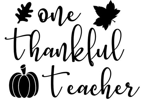 One Thankful Teacher Svg Etsy