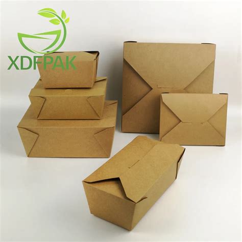 Hot Food Catering Storage Packaging Paper Box Takeaway Packed Salad Sushi Box Dim Sum Burger