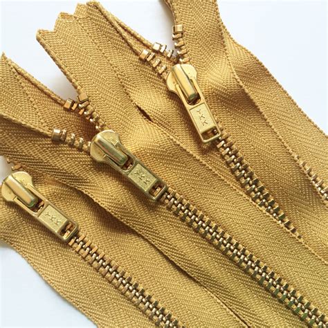 Brass Zippers Inch Closed Bottom Ykk Metal Teeth Zips Etsy