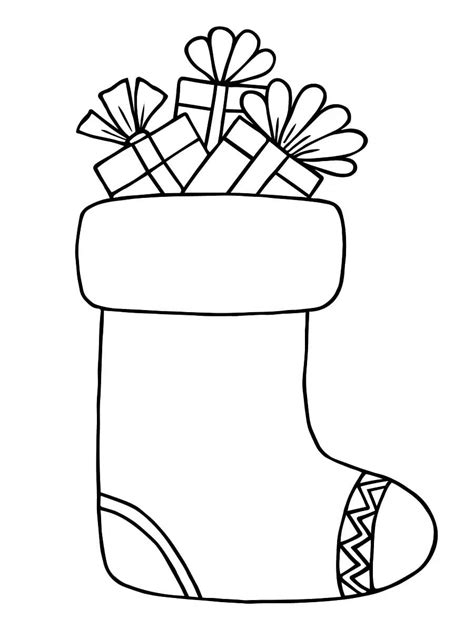 Coloriage Une Jolie Chaussette De No L T L Charger Et Imprimer