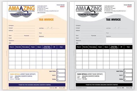 Custom Invoice Book Free Delivery Australia Wide