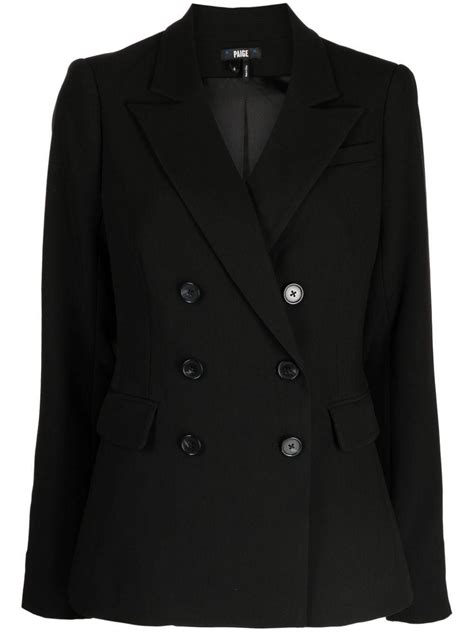 Paige Malbec Double Breasted Blazer In Black Lyst