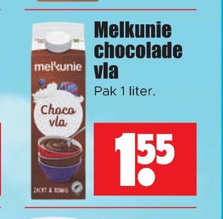 Melkunie Chocolade Vla Liter Per Pak Aanbieding Bij Dirk