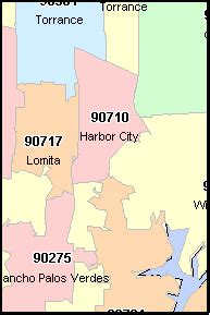 LOS ANGELES California, CA ZIP Code Map Downloads