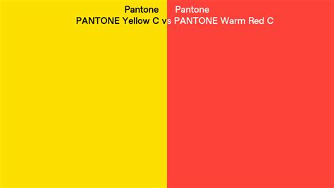 Pantone Yellow C Vs Pantone Warm Red C Side By Side Comparison