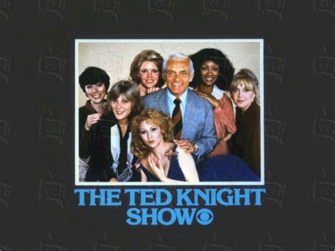 The Ted Knight Show Logo With An Image Of Four Women And Two Men In Suits