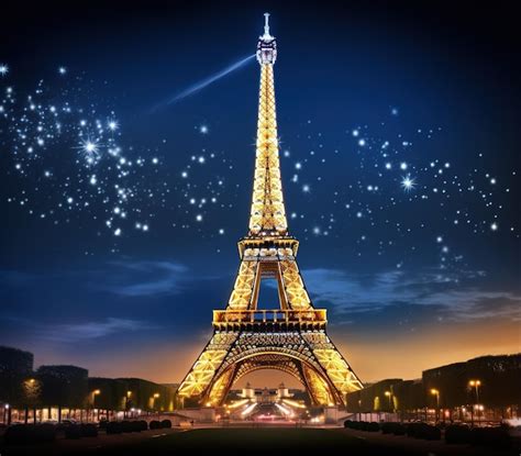 Premium Photo Illuminated Eiffel Tower At Night In Paris France