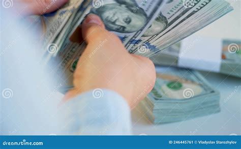 Hands Counting Us Dollar Bills Or Paying In Cash Concept Of Investment