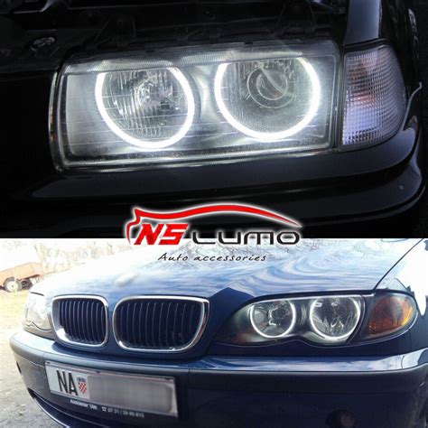 For Bmw E E Series E E Smd Led Headlight White Angel Eyes