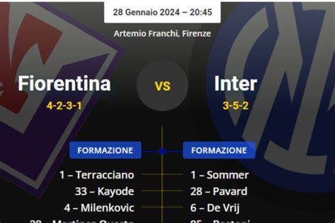 Fiorentina Inter Le Probabili Formazioni Inzaghi Stupisce