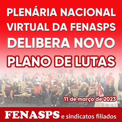 Plenária Nacional Da Fenasps Aprova A Realização De Um Dia Nacional De Lutas Em 20 De Março