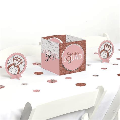 Bride Squad Rose Gold Bridal Shower Or Bachelorette Party Centerpiece And Table Decoration Kit