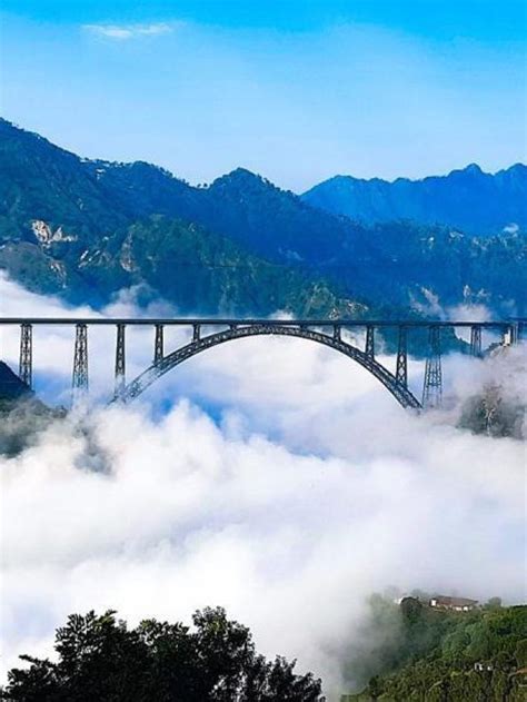 Chenab Rail Bridge Photos Chenab Bridge See Breathtaking Photos Of