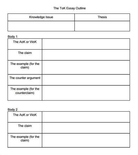 9 Essay Outline Templates Word Excel Pdf Formats