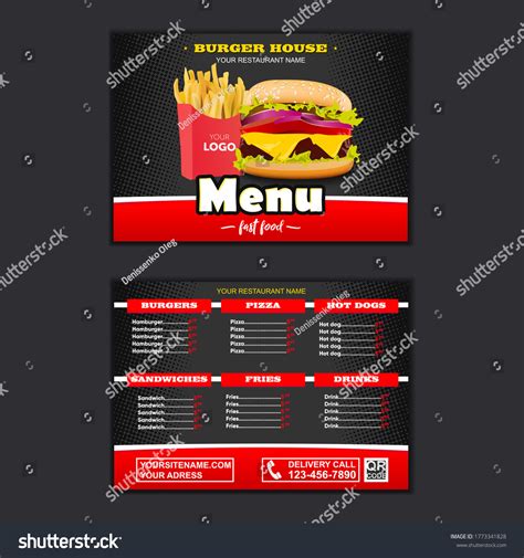 Fast Food Menu Design Fast Food Stock Vector Royalty Free 1773341828