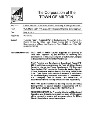 Fillable Online Milton Milton Main Street Homes Technical Report Town