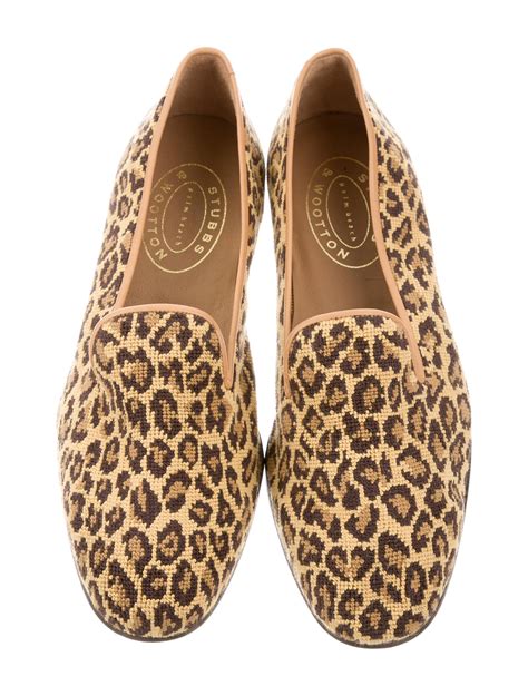 Stubbs & Wootton Leopard Print Smoking Slippers - Shoes - WWS20905 | The RealReal