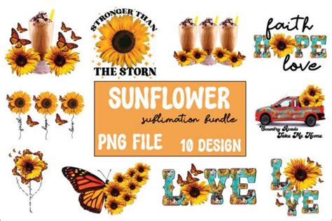 Sunflower Sublimation Bundle Graphic By Vertex · Creative Fabrica