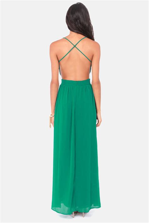 Sexy Backless Dress Emerald Green Dress 49 00 Lulus