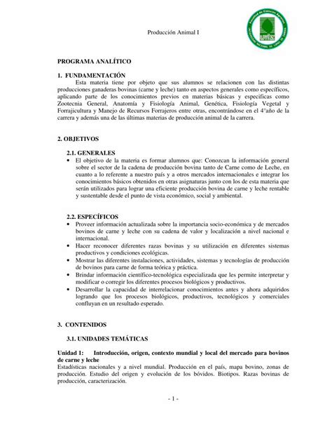 Pdf Programa Anal Tico Fundamentaci N Objetivos Sobre El