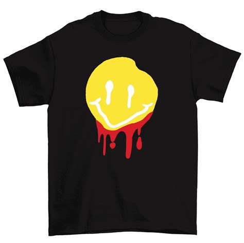 Dripping Melting Smiley Happy Face T Shirt Men Women