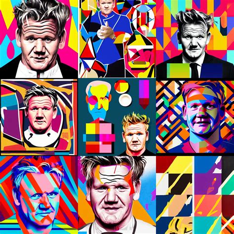 A Portrait Of Gordon Ramsay Geometric Shapes Rounded Stable