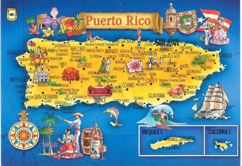 Mapa Pictórico Pr Mapa De Puerto Rico Puerto Rico Fotos De Puerto Rico