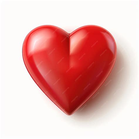 Premium Photo Realistic Red Heart On White Background Vector Illustration