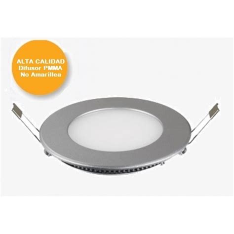 Downlight Panel LED Redondo 170mm Gris Plata 12W PRO