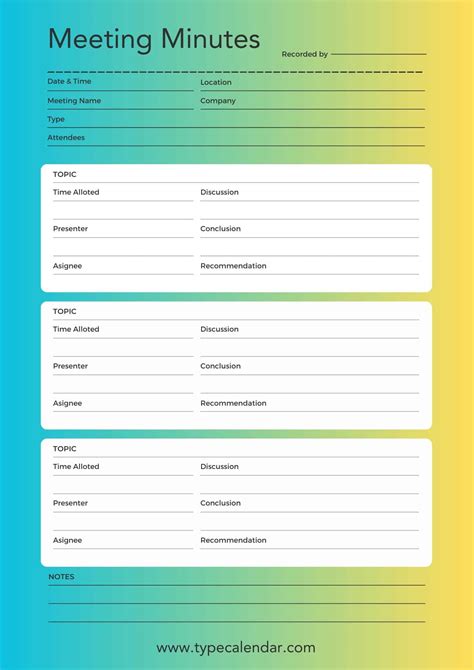 Free Printable Meeting Minutes Templates Word Excel Pdf