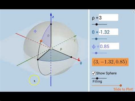 Plotting Points Using Spherical Coordinates Dynamic Modifiable