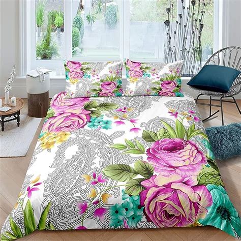 Botanisch Floral Bettw Sche Set X Cm Bl Tenblumen Bettbezug Set