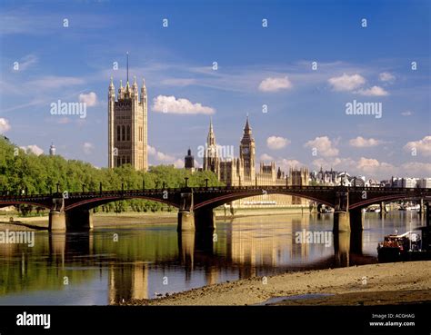 Houses Of Parliament With Lambeth Bridge In Foreground And River Thames