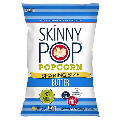 Skinny Pop Butter Popcorn Sharing Size 6 7 Oz