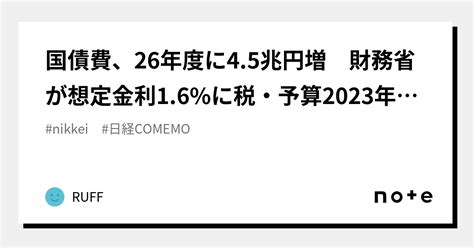 国債費、26年度に45兆円増 財務省が想定金利16に税・予算2023年1月17日 2011 2023年1月18日 522更新