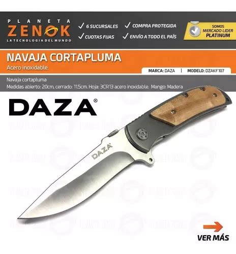 Navaja Cortaplumas Cuchillo Acero Inox Mango Madera Akf107 En Venta En