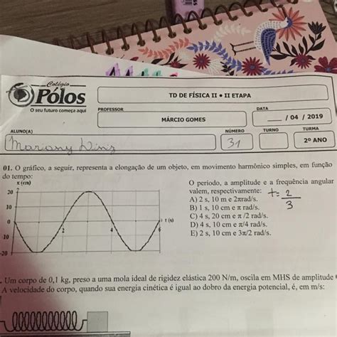 O Gr Fico A Seguir Representa A Elonga O De Um Objeto Em Movimento