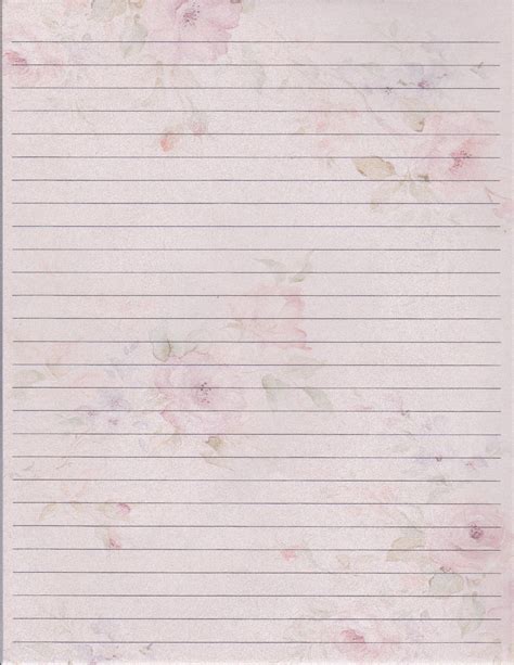 Pink Floral Background Lined Writing Paper 85x11 Etsy