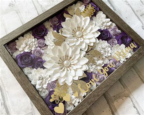 Paperflower Shadowbox T Idea In 2021 Paper Flowers Diy Custom